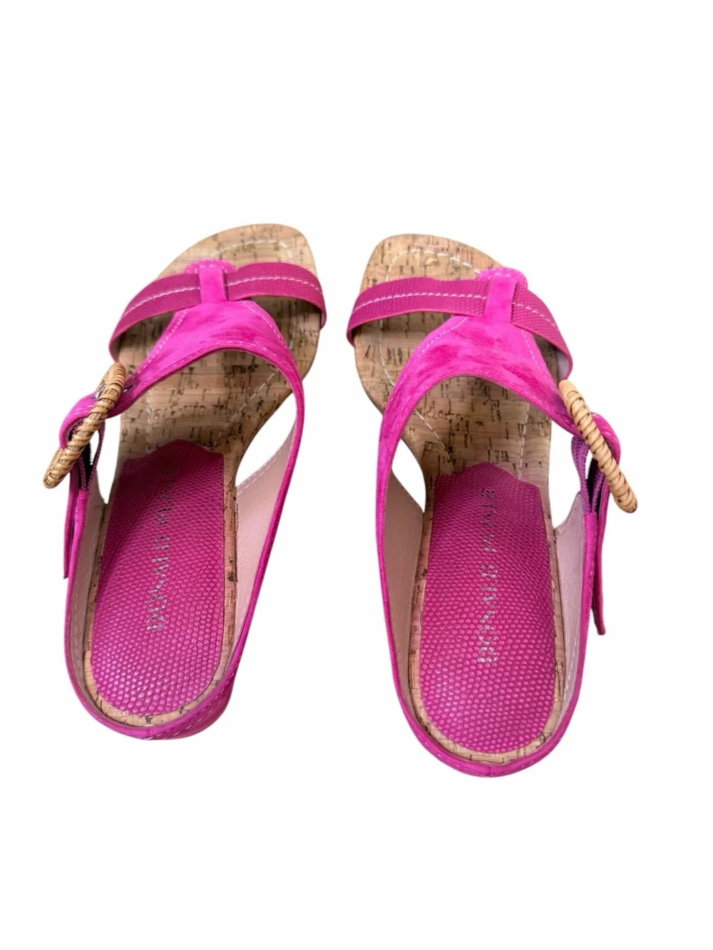 Donald Pliner The Hilari Pink Suede Wedge Sandal.
